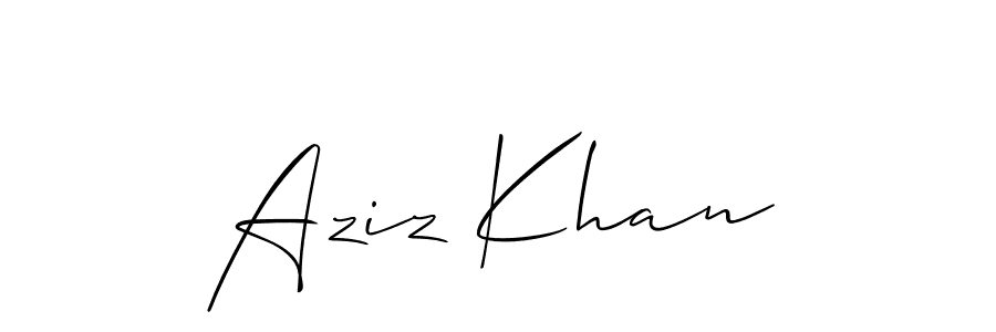 Make a beautiful signature design for name Aziz Khan. With this signature (Allison_Script) style, you can create a handwritten signature for free. Aziz Khan signature style 2 images and pictures png