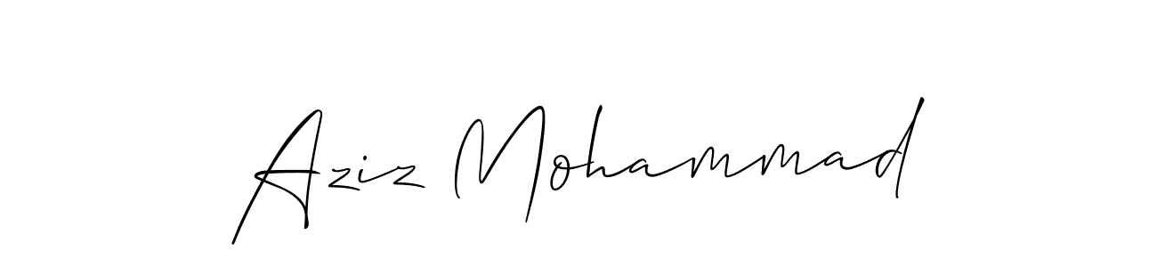 How to make Aziz Mohammad name signature. Use Allison_Script style for creating short signs online. This is the latest handwritten sign. Aziz Mohammad signature style 2 images and pictures png
