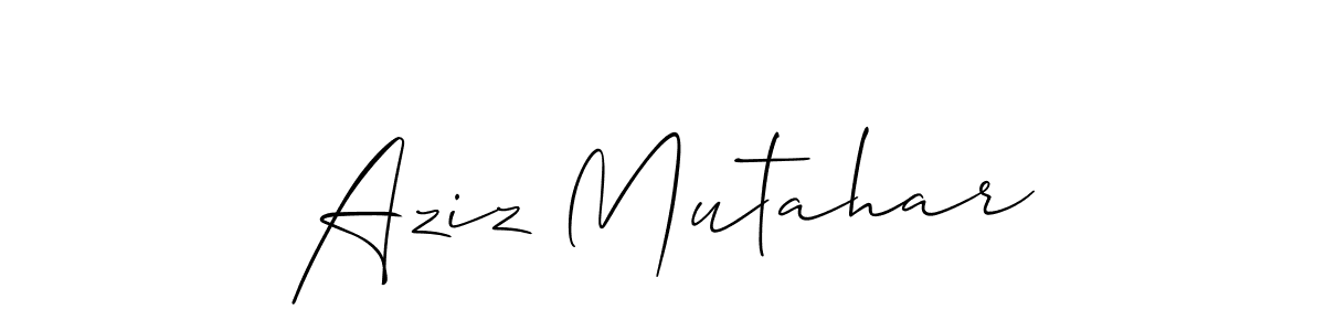 How to Draw Aziz Mutahar signature style? Allison_Script is a latest design signature styles for name Aziz Mutahar. Aziz Mutahar signature style 2 images and pictures png