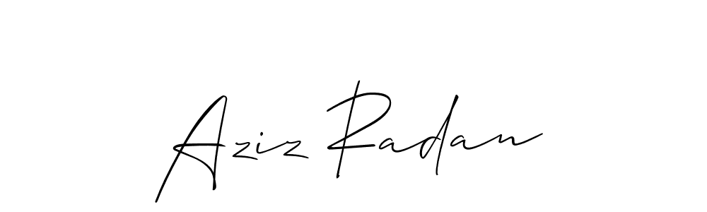Create a beautiful signature design for name Aziz Radan. With this signature (Allison_Script) fonts, you can make a handwritten signature for free. Aziz Radan signature style 2 images and pictures png