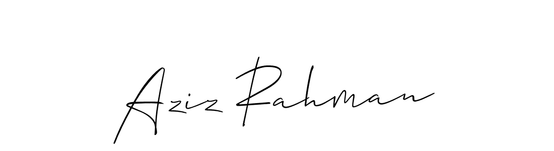 Design your own signature with our free online signature maker. With this signature software, you can create a handwritten (Allison_Script) signature for name Aziz Rahman. Aziz Rahman signature style 2 images and pictures png