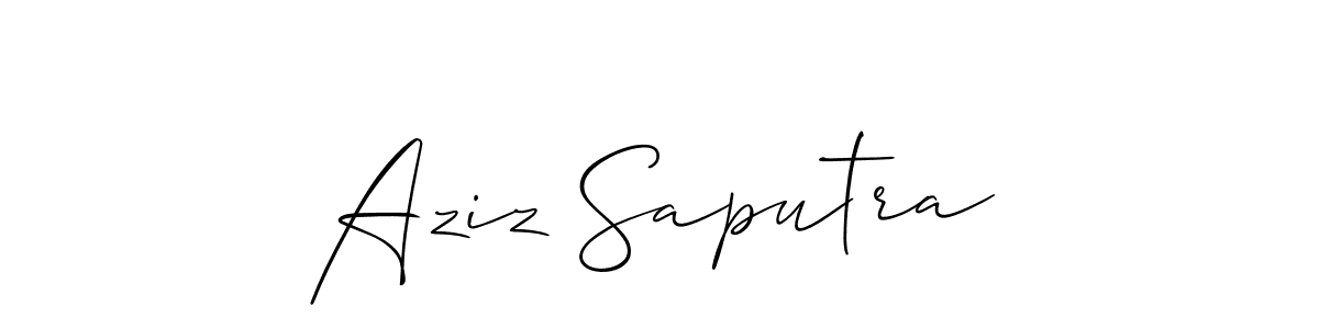 if you are searching for the best signature style for your name Aziz Saputra. so please give up your signature search. here we have designed multiple signature styles  using Allison_Script. Aziz Saputra signature style 2 images and pictures png