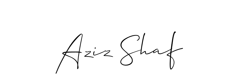Also we have Aziz Shaf name is the best signature style. Create professional handwritten signature collection using Allison_Script autograph style. Aziz Shaf signature style 2 images and pictures png