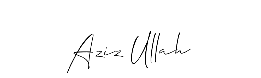 if you are searching for the best signature style for your name Aziz Ullah. so please give up your signature search. here we have designed multiple signature styles  using Allison_Script. Aziz Ullah signature style 2 images and pictures png