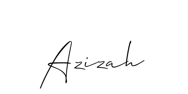 Use a signature maker to create a handwritten signature online. With this signature software, you can design (Allison_Script) your own signature for name Azizah. Azizah signature style 2 images and pictures png