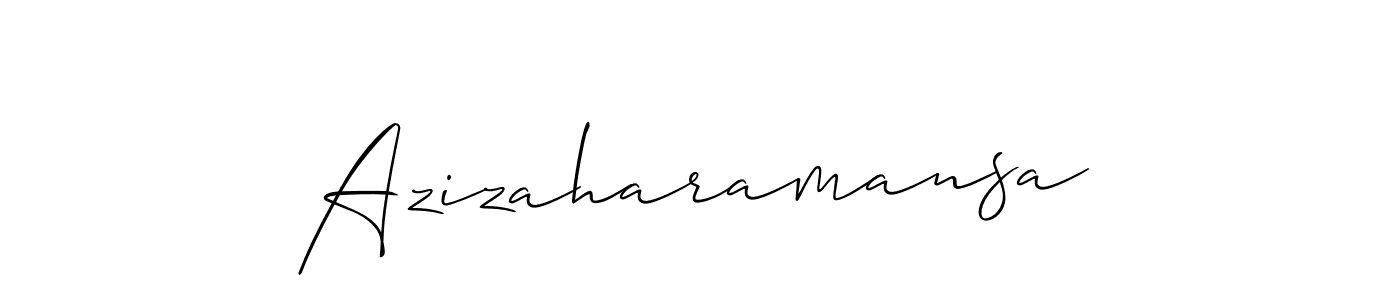 Also You can easily find your signature by using the search form. We will create Azizaharamansa name handwritten signature images for you free of cost using Allison_Script sign style. Azizaharamansa signature style 2 images and pictures png