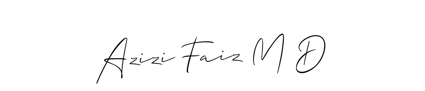 You should practise on your own different ways (Allison_Script) to write your name (Azizi Faiz M D) in signature. don't let someone else do it for you. Azizi Faiz M D signature style 2 images and pictures png