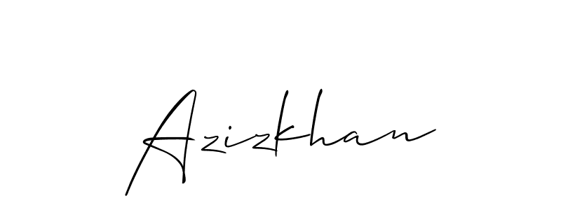 Allison_Script is a professional signature style that is perfect for those who want to add a touch of class to their signature. It is also a great choice for those who want to make their signature more unique. Get Azizkhan name to fancy signature for free. Azizkhan signature style 2 images and pictures png