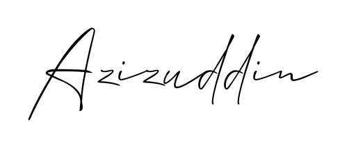 You should practise on your own different ways (Allison_Script) to write your name (Azizuddin) in signature. Don't let someone else do it for you. Azizuddin signature style 2 images and pictures png