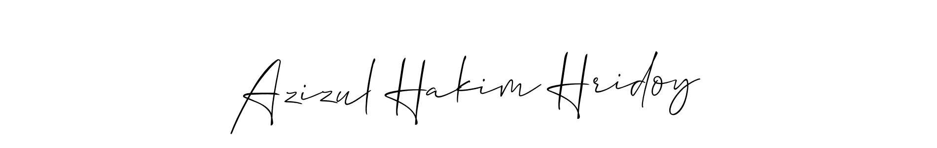 It looks lik you need a new signature style for name Azizul Hakim Hridoy. Design unique handwritten (Allison_Script) signature with our free signature maker in just a few clicks. Azizul Hakim Hridoy signature style 2 images and pictures png