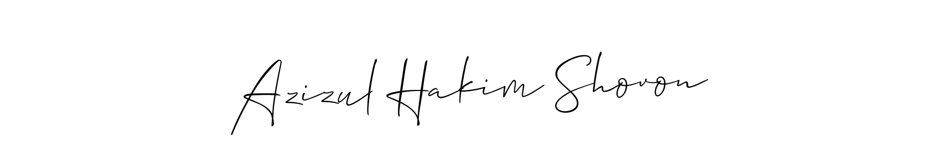 It looks lik you need a new signature style for name Azizul Hakim Shovon. Design unique handwritten (Allison_Script) signature with our free signature maker in just a few clicks. Azizul Hakim Shovon signature style 2 images and pictures png