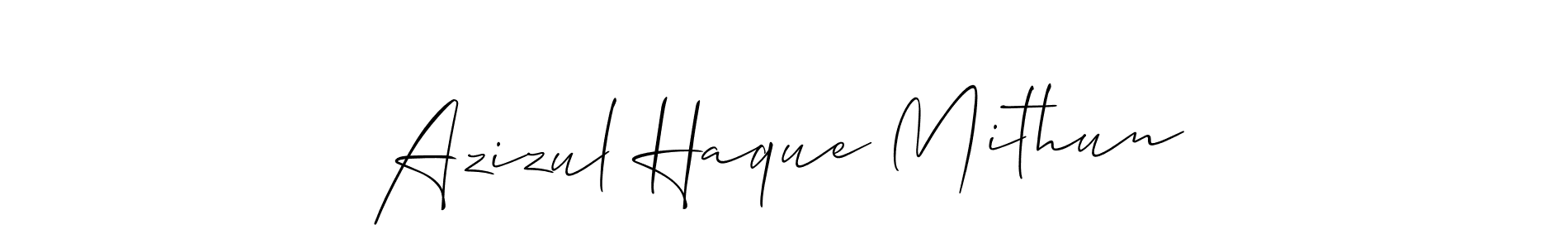 if you are searching for the best signature style for your name Azizul Haque Mithun. so please give up your signature search. here we have designed multiple signature styles  using Allison_Script. Azizul Haque Mithun signature style 2 images and pictures png