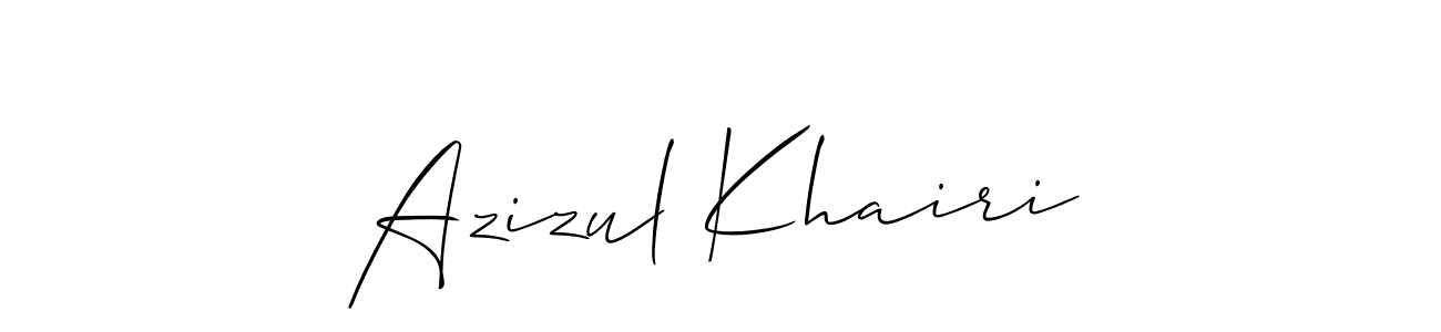 You should practise on your own different ways (Allison_Script) to write your name (Azizul Khairi) in signature. don't let someone else do it for you. Azizul Khairi signature style 2 images and pictures png
