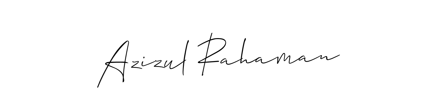 The best way (Allison_Script) to make a short signature is to pick only two or three words in your name. The name Azizul Rahaman include a total of six letters. For converting this name. Azizul Rahaman signature style 2 images and pictures png