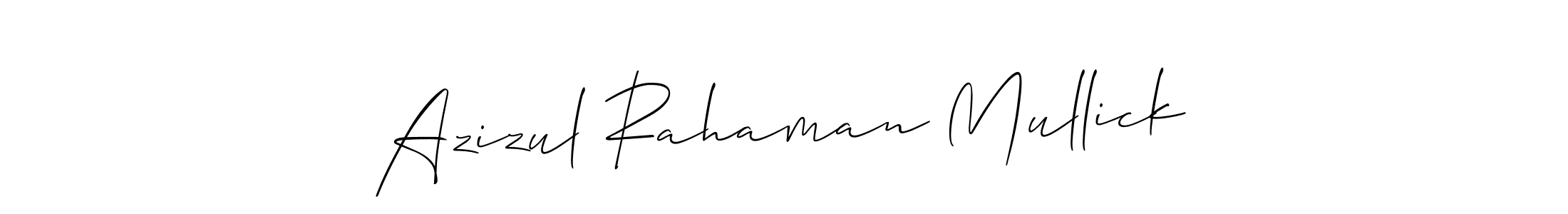 How to make Azizul Rahaman Mullick name signature. Use Allison_Script style for creating short signs online. This is the latest handwritten sign. Azizul Rahaman Mullick signature style 2 images and pictures png