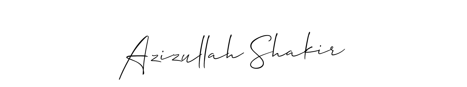 You should practise on your own different ways (Allison_Script) to write your name (Azizullah Shakir) in signature. don't let someone else do it for you. Azizullah Shakir signature style 2 images and pictures png