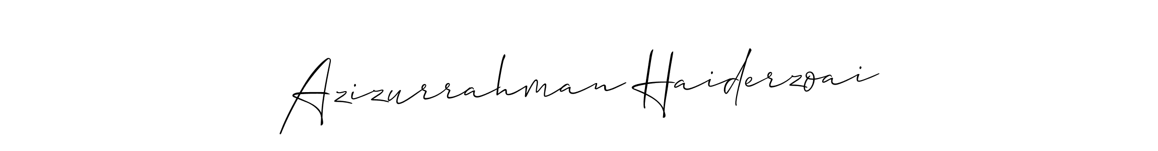 Also You can easily find your signature by using the search form. We will create Azizurrahman Haiderzoai name handwritten signature images for you free of cost using Allison_Script sign style. Azizurrahman Haiderzoai signature style 2 images and pictures png