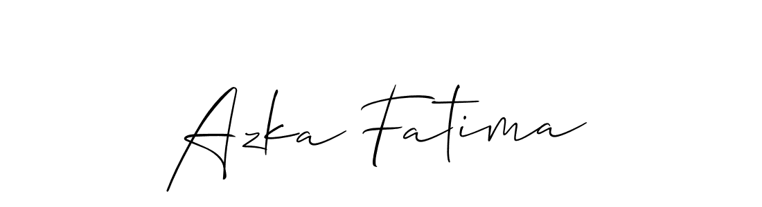 Use a signature maker to create a handwritten signature online. With this signature software, you can design (Allison_Script) your own signature for name Azka Fatima. Azka Fatima signature style 2 images and pictures png