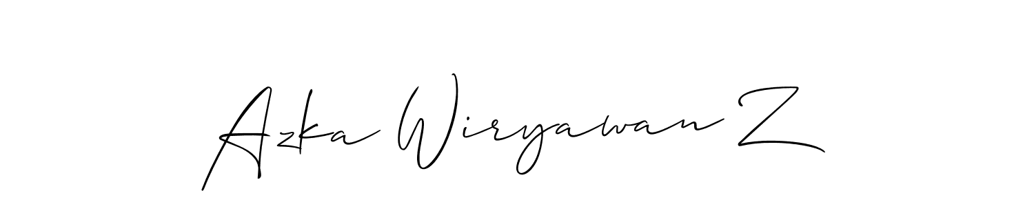 Make a beautiful signature design for name Azka Wiryawan Z. With this signature (Allison_Script) style, you can create a handwritten signature for free. Azka Wiryawan Z signature style 2 images and pictures png