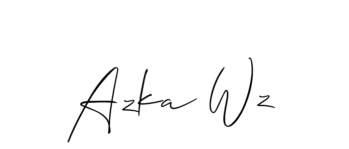 Check out images of Autograph of Azka Wz name. Actor Azka Wz Signature Style. Allison_Script is a professional sign style online. Azka Wz signature style 2 images and pictures png