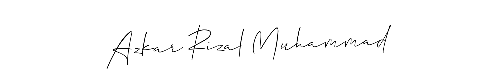 You should practise on your own different ways (Allison_Script) to write your name (Azkar Rizal Muhammad) in signature. don't let someone else do it for you. Azkar Rizal Muhammad signature style 2 images and pictures png