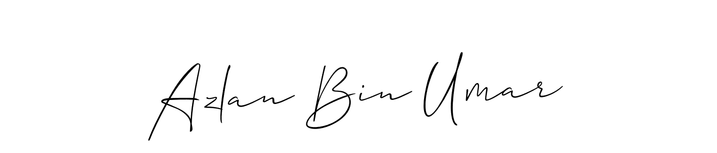 The best way (Allison_Script) to make a short signature is to pick only two or three words in your name. The name Azlan Bin Umar include a total of six letters. For converting this name. Azlan Bin Umar signature style 2 images and pictures png