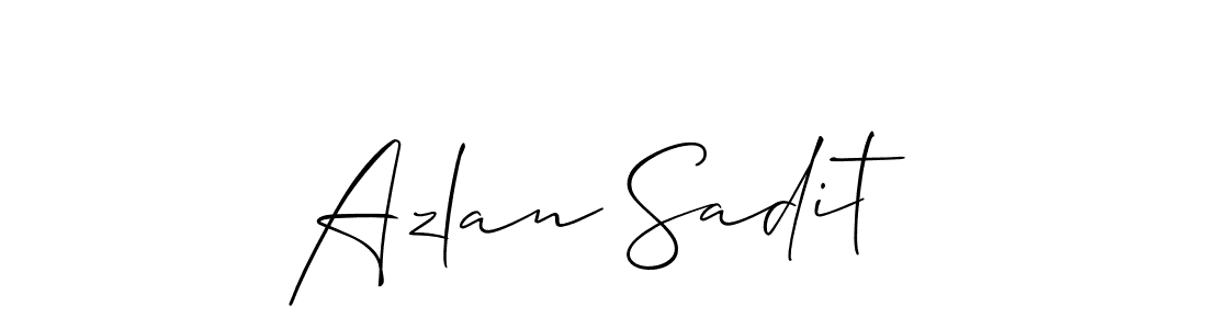Make a beautiful signature design for name Azlan Sadit. With this signature (Allison_Script) style, you can create a handwritten signature for free. Azlan Sadit signature style 2 images and pictures png