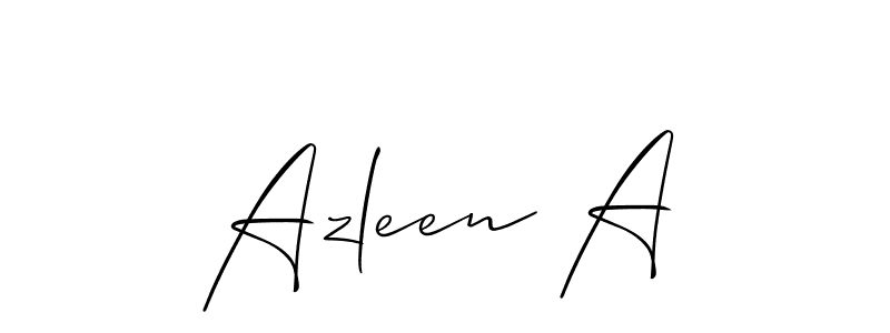 Create a beautiful signature design for name Azleen A. With this signature (Allison_Script) fonts, you can make a handwritten signature for free. Azleen A signature style 2 images and pictures png