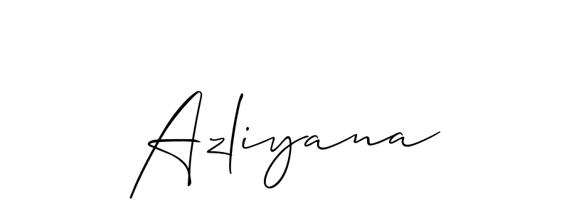 How to make Azliyana signature? Allison_Script is a professional autograph style. Create handwritten signature for Azliyana name. Azliyana signature style 2 images and pictures png