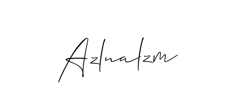 Make a beautiful signature design for name Azlnalzm. With this signature (Allison_Script) style, you can create a handwritten signature for free. Azlnalzm signature style 2 images and pictures png