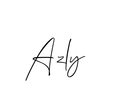 Use a signature maker to create a handwritten signature online. With this signature software, you can design (Allison_Script) your own signature for name Azly. Azly signature style 2 images and pictures png