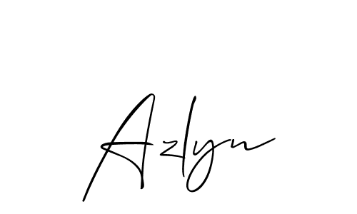 Allison_Script is a professional signature style that is perfect for those who want to add a touch of class to their signature. It is also a great choice for those who want to make their signature more unique. Get Azlyn name to fancy signature for free. Azlyn signature style 2 images and pictures png