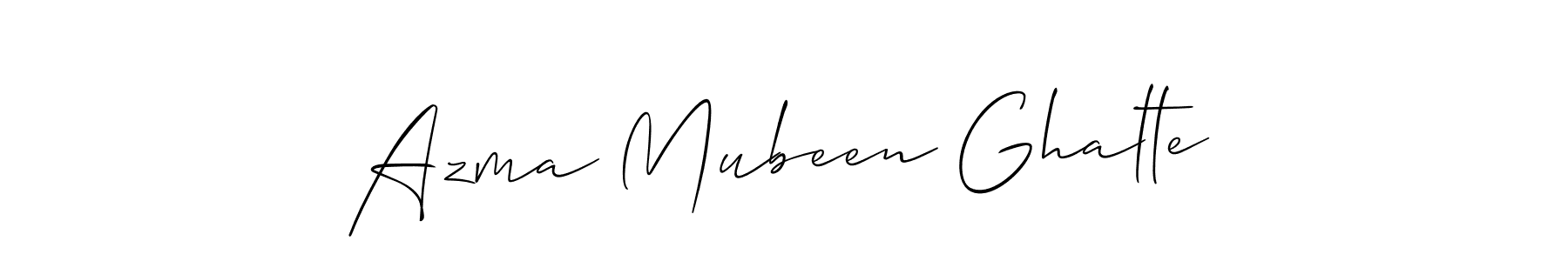 Create a beautiful signature design for name Azma Mubeen Ghalte. With this signature (Allison_Script) fonts, you can make a handwritten signature for free. Azma Mubeen Ghalte signature style 2 images and pictures png