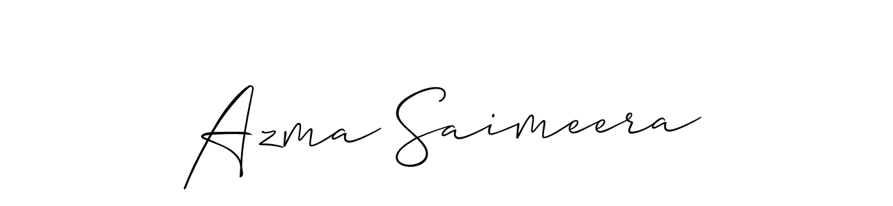 You should practise on your own different ways (Allison_Script) to write your name (Azma Saimeera) in signature. don't let someone else do it for you. Azma Saimeera signature style 2 images and pictures png