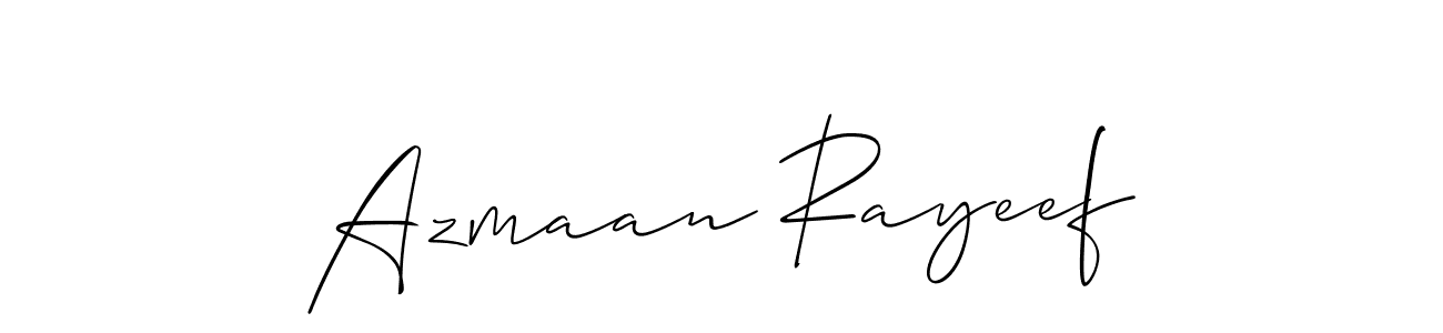 You should practise on your own different ways (Allison_Script) to write your name (Azmaan Rayeef) in signature. don't let someone else do it for you. Azmaan Rayeef signature style 2 images and pictures png