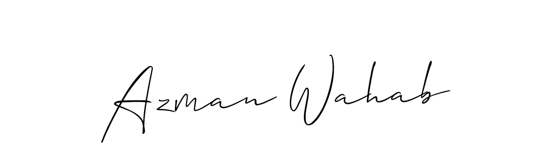 How to Draw Azman Wahab signature style? Allison_Script is a latest design signature styles for name Azman Wahab. Azman Wahab signature style 2 images and pictures png