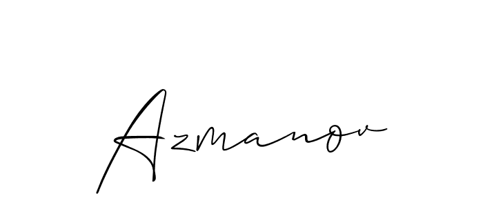 Use a signature maker to create a handwritten signature online. With this signature software, you can design (Allison_Script) your own signature for name Azmanov. Azmanov signature style 2 images and pictures png