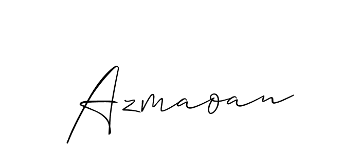 The best way (Allison_Script) to make a short signature is to pick only two or three words in your name. The name Azmaoan include a total of six letters. For converting this name. Azmaoan signature style 2 images and pictures png
