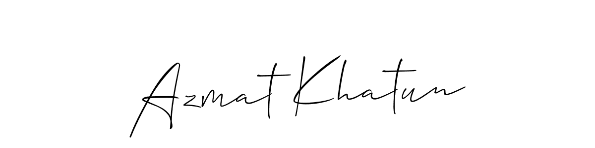 Design your own signature with our free online signature maker. With this signature software, you can create a handwritten (Allison_Script) signature for name Azmat Khatun. Azmat Khatun signature style 2 images and pictures png