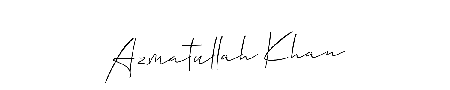 Design your own signature with our free online signature maker. With this signature software, you can create a handwritten (Allison_Script) signature for name Azmatullah Khan. Azmatullah Khan signature style 2 images and pictures png
