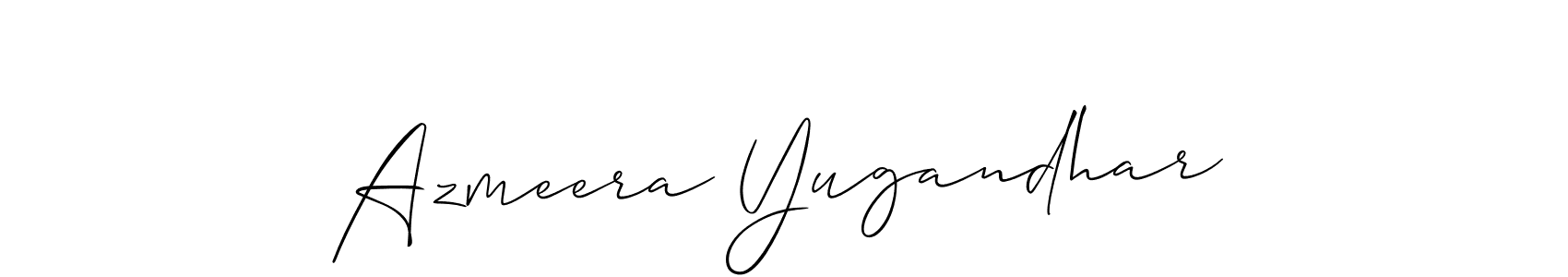 Create a beautiful signature design for name Azmeera Yugandhar. With this signature (Allison_Script) fonts, you can make a handwritten signature for free. Azmeera Yugandhar signature style 2 images and pictures png