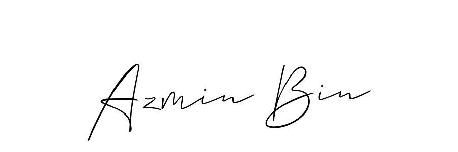 The best way (Allison_Script) to make a short signature is to pick only two or three words in your name. The name Azmin Bin include a total of six letters. For converting this name. Azmin Bin signature style 2 images and pictures png