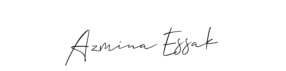 How to make Azmina Essak name signature. Use Allison_Script style for creating short signs online. This is the latest handwritten sign. Azmina Essak signature style 2 images and pictures png