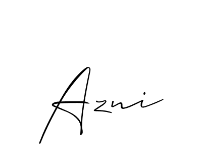 Make a beautiful signature design for name Azni. Use this online signature maker to create a handwritten signature for free. Azni signature style 2 images and pictures png
