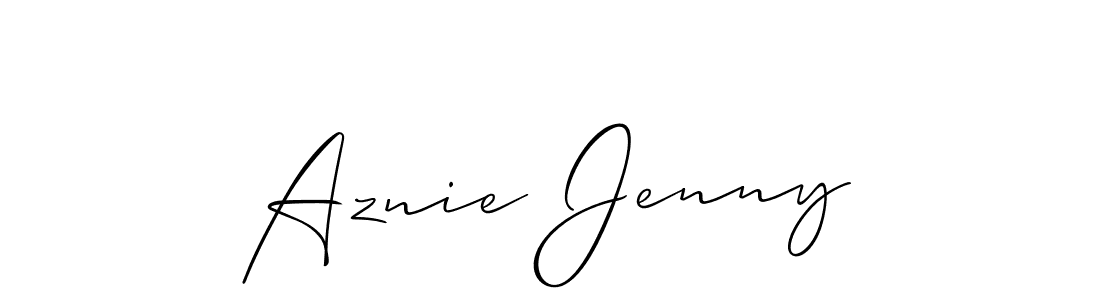 It looks lik you need a new signature style for name Aznie Jenny. Design unique handwritten (Allison_Script) signature with our free signature maker in just a few clicks. Aznie Jenny signature style 2 images and pictures png