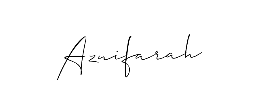 Make a short Aznifarah signature style. Manage your documents anywhere anytime using Allison_Script. Create and add eSignatures, submit forms, share and send files easily. Aznifarah signature style 2 images and pictures png