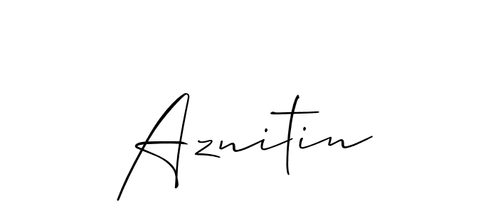 Design your own signature with our free online signature maker. With this signature software, you can create a handwritten (Allison_Script) signature for name Aznitin. Aznitin signature style 2 images and pictures png