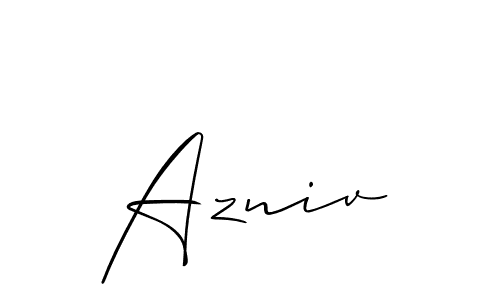 Azniv stylish signature style. Best Handwritten Sign (Allison_Script) for my name. Handwritten Signature Collection Ideas for my name Azniv. Azniv signature style 2 images and pictures png