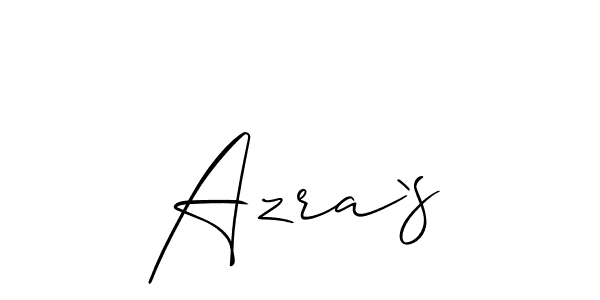 Design your own signature with our free online signature maker. With this signature software, you can create a handwritten (Allison_Script) signature for name Azra`s. Azra`s signature style 2 images and pictures png