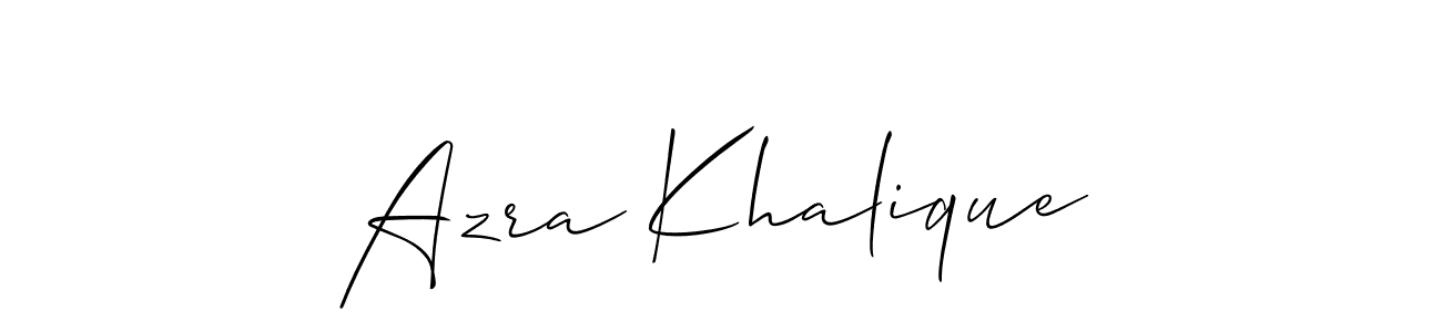 Create a beautiful signature design for name Azra Khalique. With this signature (Allison_Script) fonts, you can make a handwritten signature for free. Azra Khalique signature style 2 images and pictures png